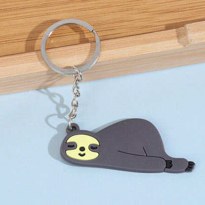 DIY PVC Sloth Keychain Key Rings Holder Key Chain Gift Jewelry Bag Phone Decor!