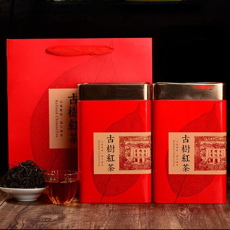 Dian Hong Tea Ancient Tree Iron Can Loose Leaf Black Tea Natural 500g Yunnan-