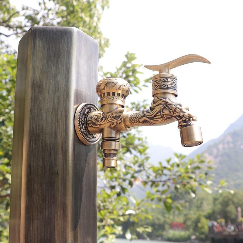 Decorative Garden Faucet Brass Animal Shape Bibcock Retro Tap Bathroom Accessory