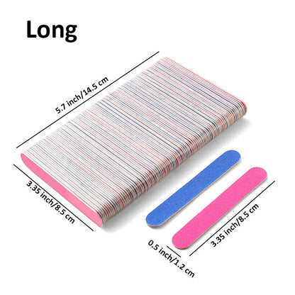 Nail Files 100Pcs Wood Double-Sided Professional Strong Sandpaper Polishing Tool