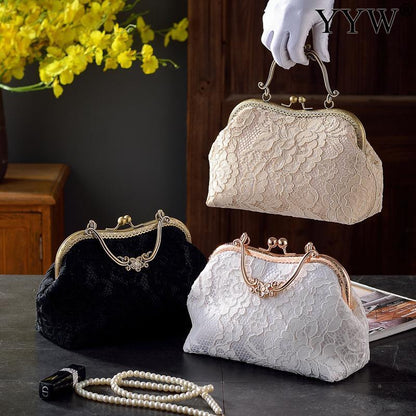Satin Evening Party Bag Lace Purses Handbags Handle Handbag Womens Hand Bag
