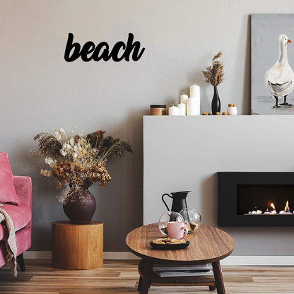 Beach Word Metal Wall Art | 11" Long X 4" High