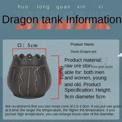 9cm Bianstone Pot Lotus Guasha Moxibustion Cup Shoulder Neck Moxa Tool 艾灸艾条艾草艾柱