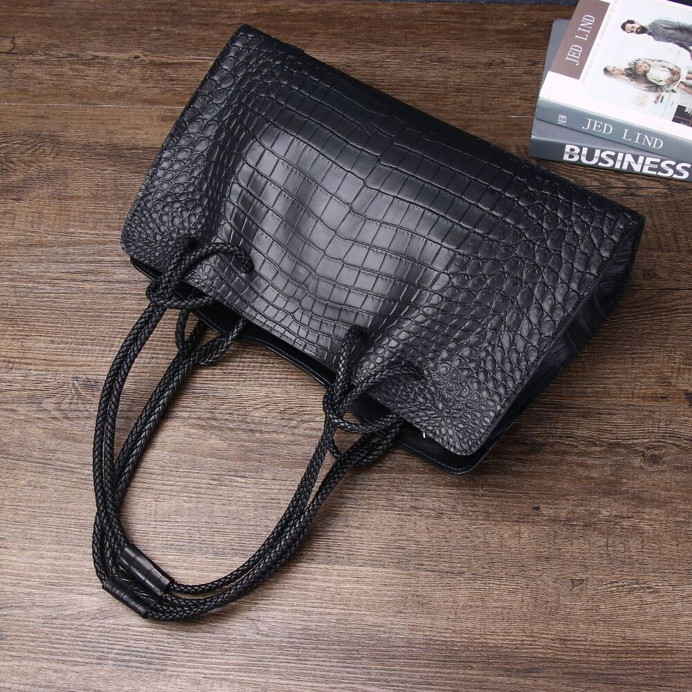 Matt Crocodile Belly embossed Tote Handbag, Ladies Large Shoulder Baguette Bag
