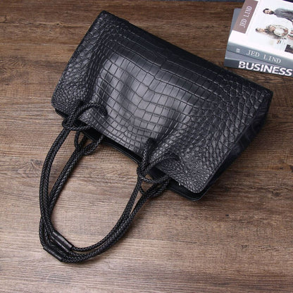 Matt Crocodile Belly embossed Tote Handbag, Ladies Large Shoulder Baguette Bag