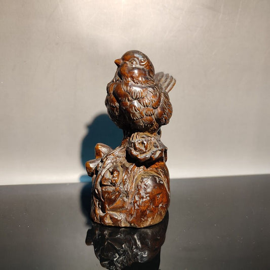vintage folk art wood carving bird wooden statue decorative sculpture home decor