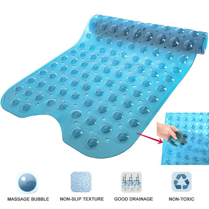 Bathtub Mats PVC Large Bathroom Safety Shower Non-Slip Suction Cups Pad 40x100cm