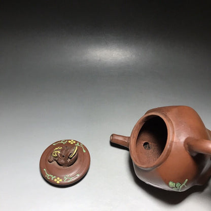 vintage chinese yixing purple clay teapot zisha ceremony carving Collectible art
