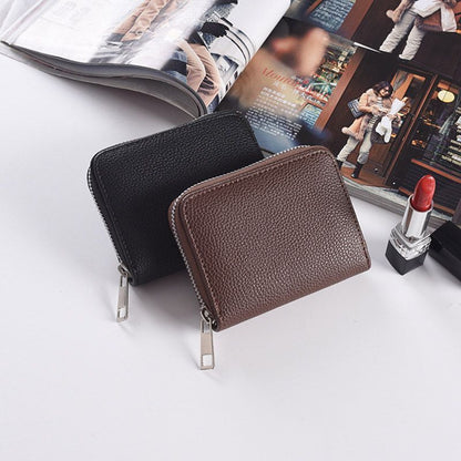 Coin Bag Zipper Mini Wallets Purse Thin Wallet Unisex Synthetic Leather 8*2*10CM
