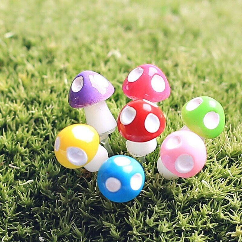 Figurines Mini 10 Pcs Mushroom Garden Ornament Resin Crafts Decor Mushrooms