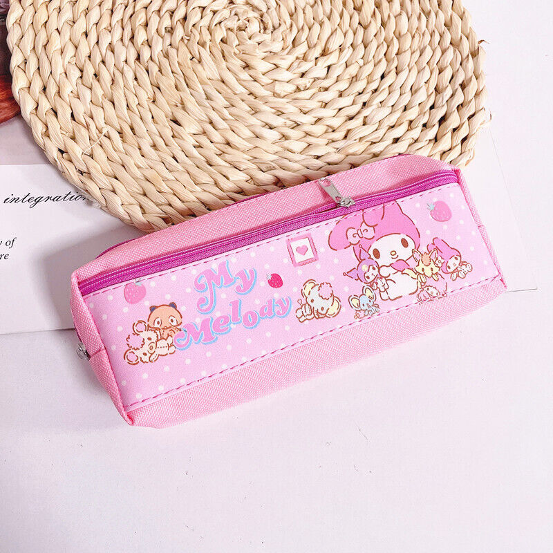 Student Kuromi Pencil Bag Double Grid Zipper Bag Stationery Bag Storage Bag