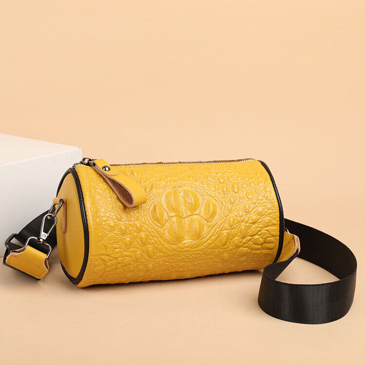 Leather Crocodile Print Women Bag Desinger Cylinder Bag Crossbody Shoulder Bag