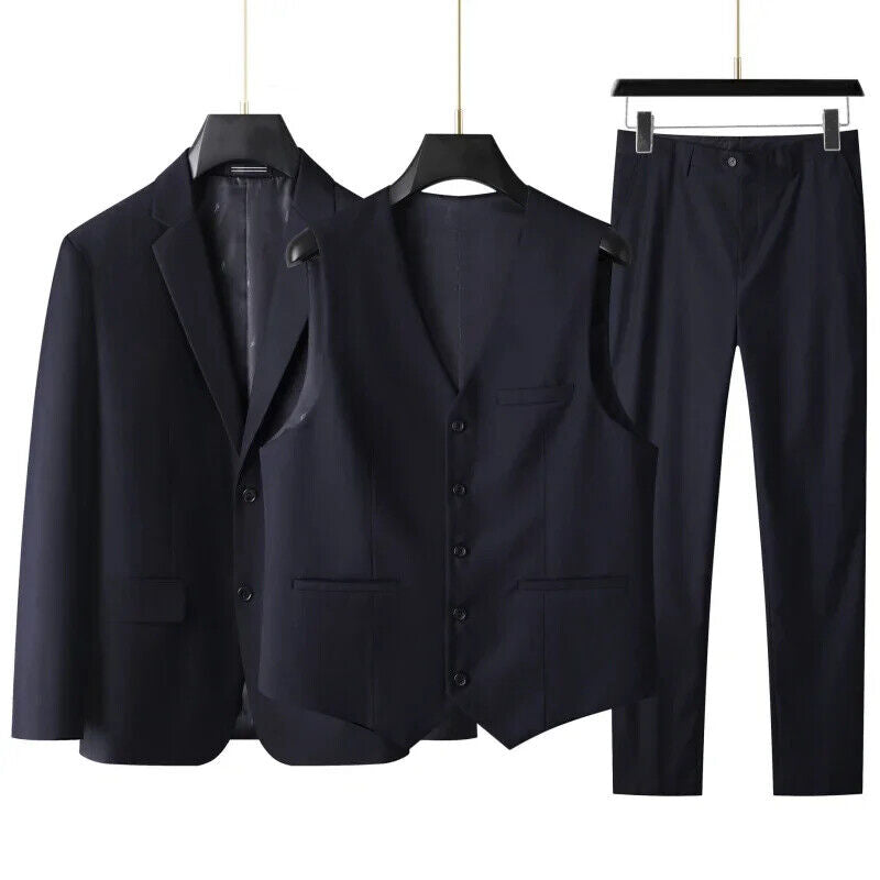 Men's Suit (suit + Vest + Trousers) Plus Fat Wedding Dress 3/2 Sets FourSeasons