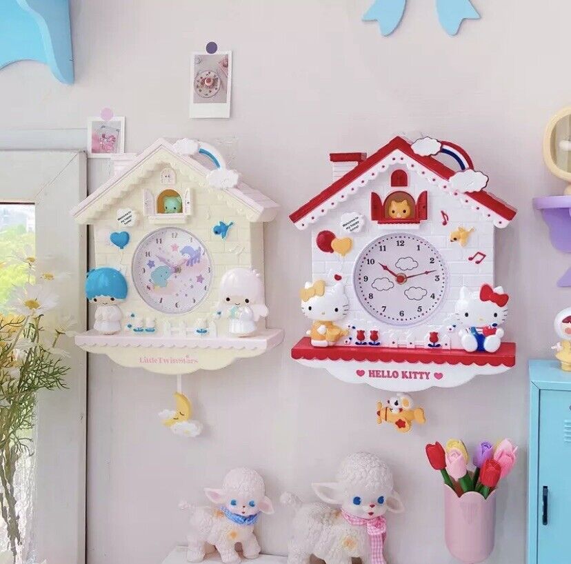 SANRIO POMPOMPURIN Clock Anime Kawaii Cinnamoroll Hello Kitty Vintage Style