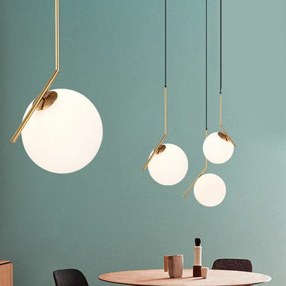 Pendant Lights Modern Glass Ball Home Dining Room Living Bedroom Hang Lamp Iron