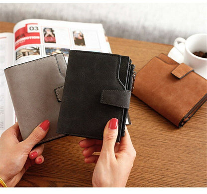 Ladies Billfold Female Purse Cash Clip Leather Multi-card Clamps Women's Wallet