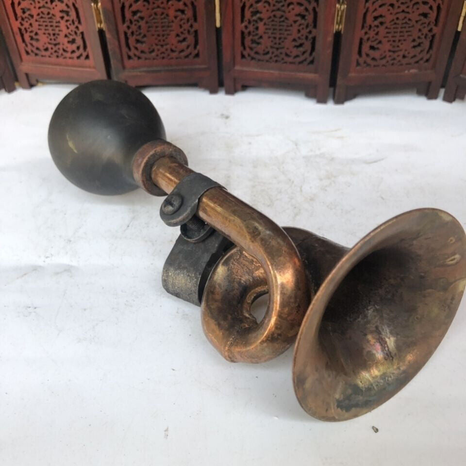 Chinese old copper bicycle rickshaw horn