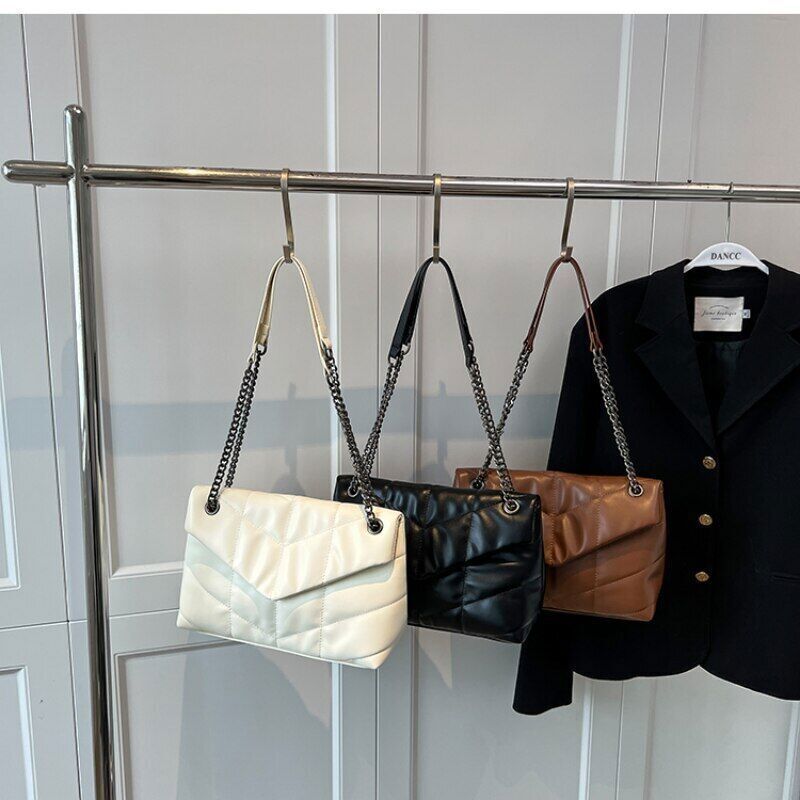 Winter Main Vintage PU Leather Chain Crossbody Bags Ladies Totes Shopping Bag
