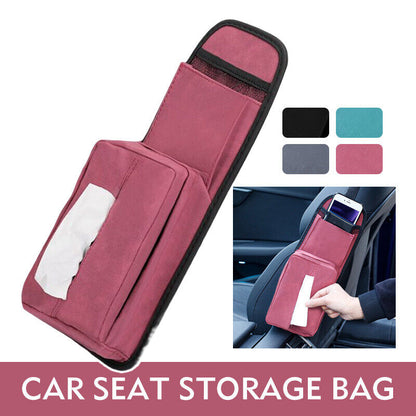 Car Seat Side Storage Organizer Phone Pocket Hanging Tissue Box Storage Bag