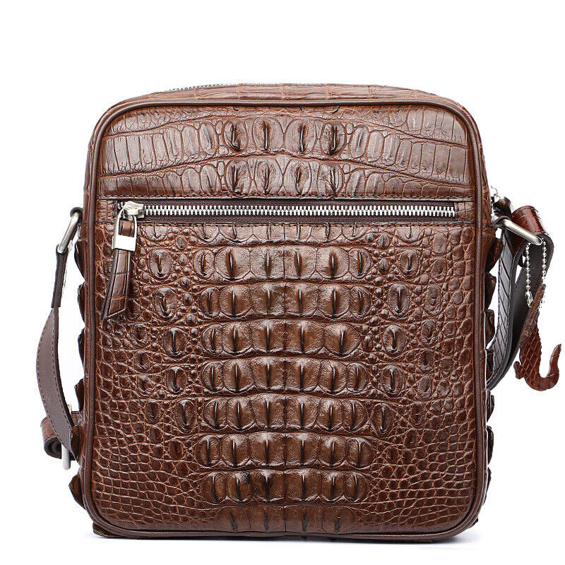 Handcrafted Nile Crocodile Skin Leather 10" Men's Luxury Shoulder/Messenger bag