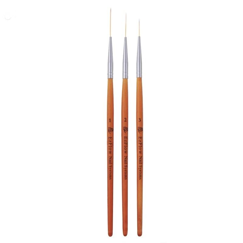 Nail Art Tools 3Pcs Liner Ultra Fine Brush Wooden Handle French Strip 15 20 25mm