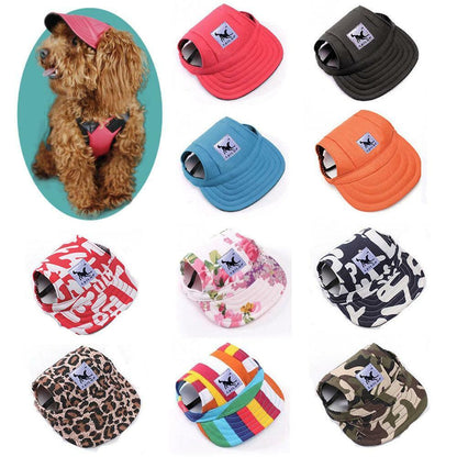 Dog Sun Hat Pet Baseball Cap Adjustable Sunscreen Ear Holes Visor Cap S-XL size!