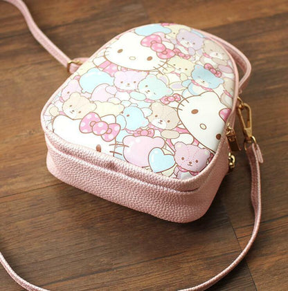 Super Cute Hello Kitty PU Cell Phone Shoulder Bag Coin Bag Purse Card Case