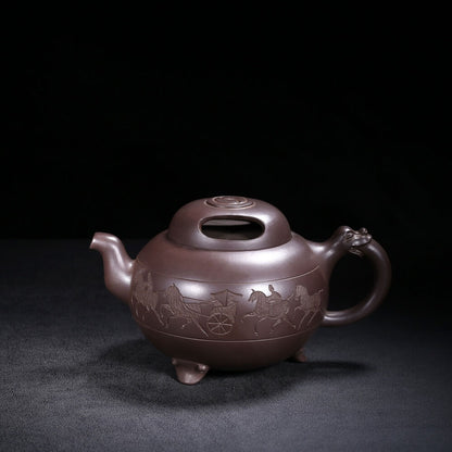 Chinese Yixing Zisha Clay Handmade Exquisite Teapot （牛盖 底款：金鼎商标）