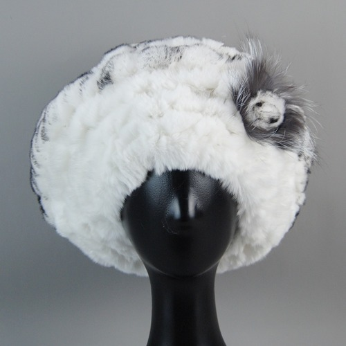 New Arrival Winter Women Fur Beret Hat Natural Fur Hats Warm Knit Rabbit Fur Cap