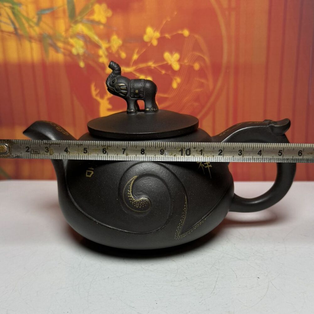 Vintage Chinese Yixing Purple Clay Teapot Zisha Ceramic Elephant Tea Set Collect