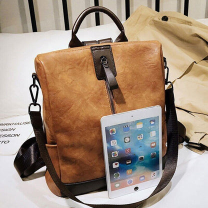 Backpack Women PU Rucksack Travel Backpack School Bag Leather Knapsack