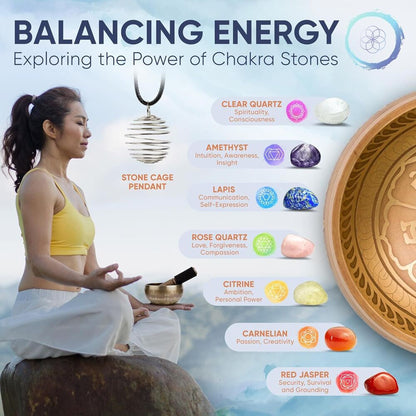 Tibetan Singing Bowl Set Handcrafted in Nepal for Meditation Yoga Stress Relief