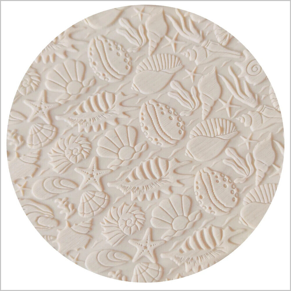 Rolling Pin Acrylic Shell Pearl Starfish DIY Clay Craft Texture Embossing Roller