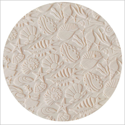 Rolling Pin Acrylic Shell Pearl Starfish DIY Clay Craft Texture Embossing Roller