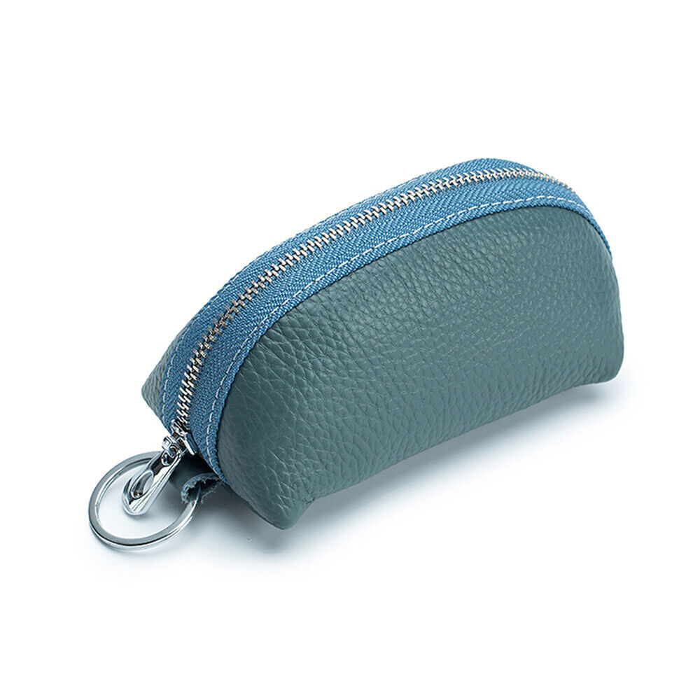 Unisex Soft Small Real Leather Pouch Coins Purse Mini Soft Wallet Zips Keys Bag