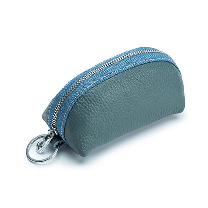 Unisex Soft Small Real Leather Pouch Coins Purse Mini Soft Wallet Zips Keys Bag