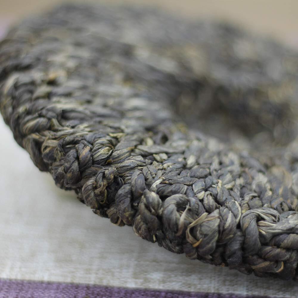 2013yr,400g Bian Zi Cha Raw Puerh Tea Cake,Braid Green Tea Pu erh Tea,Sheng Puer