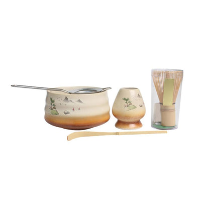 Matcha Tea Set Ceramic Whisk Holder Handmade Matcha Bowl Matcha Ceremony Kit for