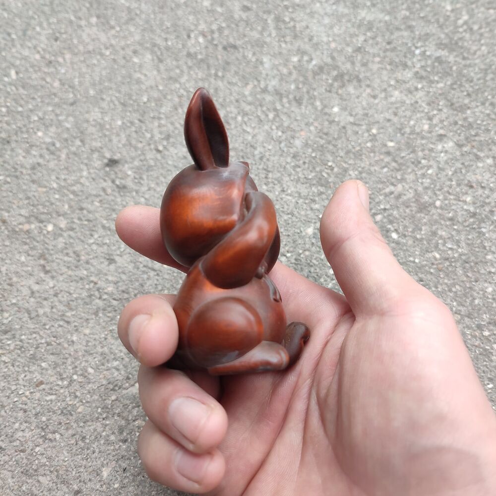 Vintage Wooden Christmas Ornaments Hare Rabbit Figurines Carved Animals Lovely