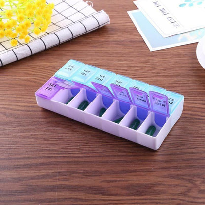 Pill Storage Holder 7 Days 14 Grids Pill Case Tablet Dispenser Pill Splitters