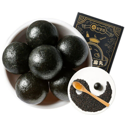 Handmade Balls with Sesame Seeds and Honey, Black Sesame Chinese Herbal Tea