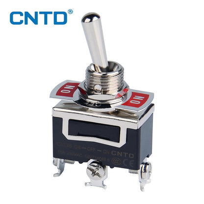 CNTD Self-locking Toggle Switch 15A 250VAC C5 Series Single Pole Double Pole