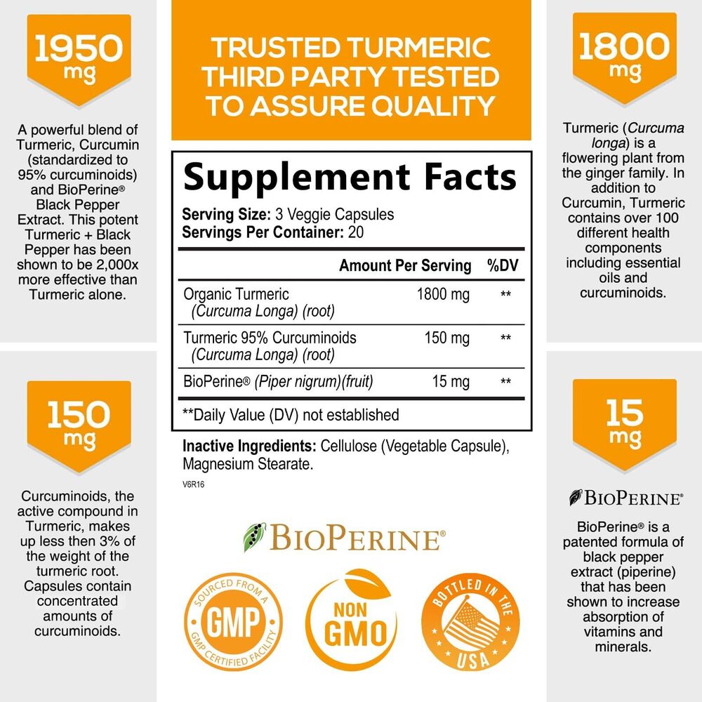 Organic Turmeric Curcumin Supplement