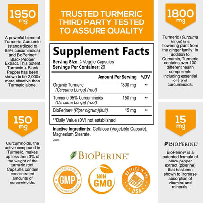 Organic Turmeric Curcumin Supplement