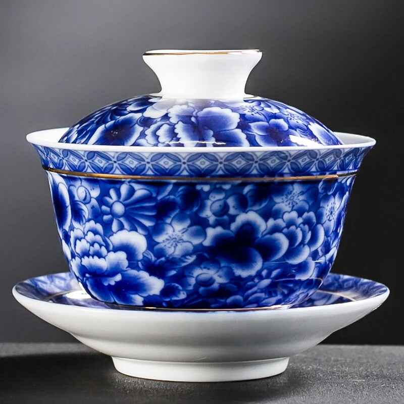 Jingdezhen blue and white porcelain tea bowl handmade ceramic teacup -