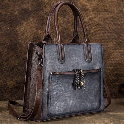 Designer Women's Genuine Leather Retro Handbag FlowerEmbossed Sling Shoulder Bag