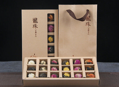 Yunnan Raw Pu'er Scented Tea 120g (18pcs) Handmade Dragon Ball Flowers Gift Box