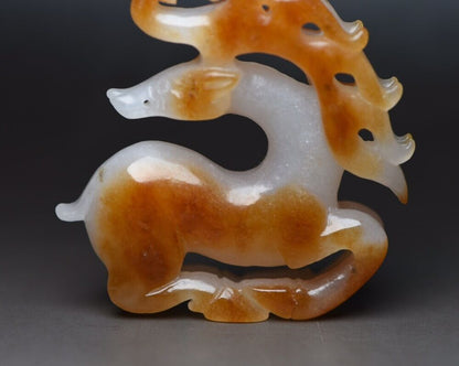 Collection Chinese Natural Hetian Jade Carved Exquisite Deer Statue Figurine Art