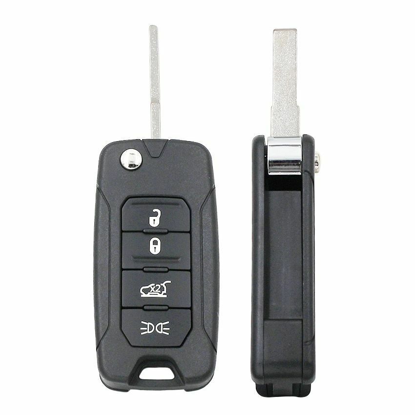 Replacement Flip Remote Key Shell Case Fob 4 Button for Jeep Renegade 2015 2016