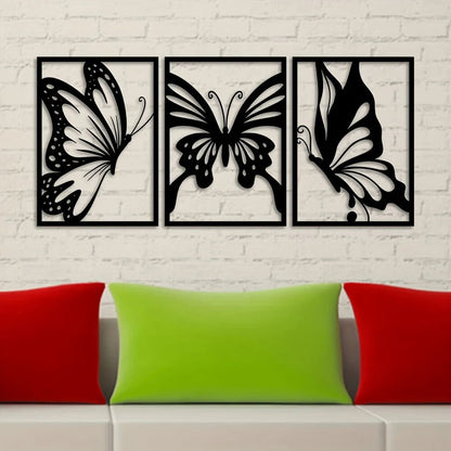 3pcs Butterfly Metal Wall Decor Butterfly Metal Wall Art Hanging Wall Deco